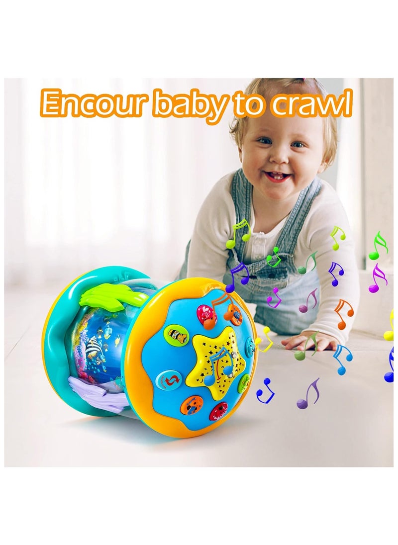 Baby Toys 6 to 12 Months Musical Light Up Tummy Time Infant Toys 12-18 Months Crawling Toys Ocean Rotating Projector Baby Gifts for 1 2 3 Year Old Boy Girl Birthday Toddlers Kids