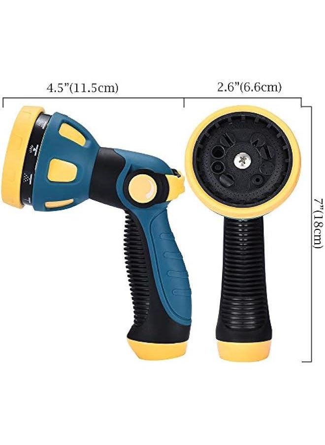 Garden Hose Nozzle - 10 Adjustable Patterns Metal High Pressure Hose Nozzle, Garden Hose Spray Nozzle with Thumb Control Design, Hose Sprayer for Garden & Lawns Watering, Cleaning, Pets & Car Washin