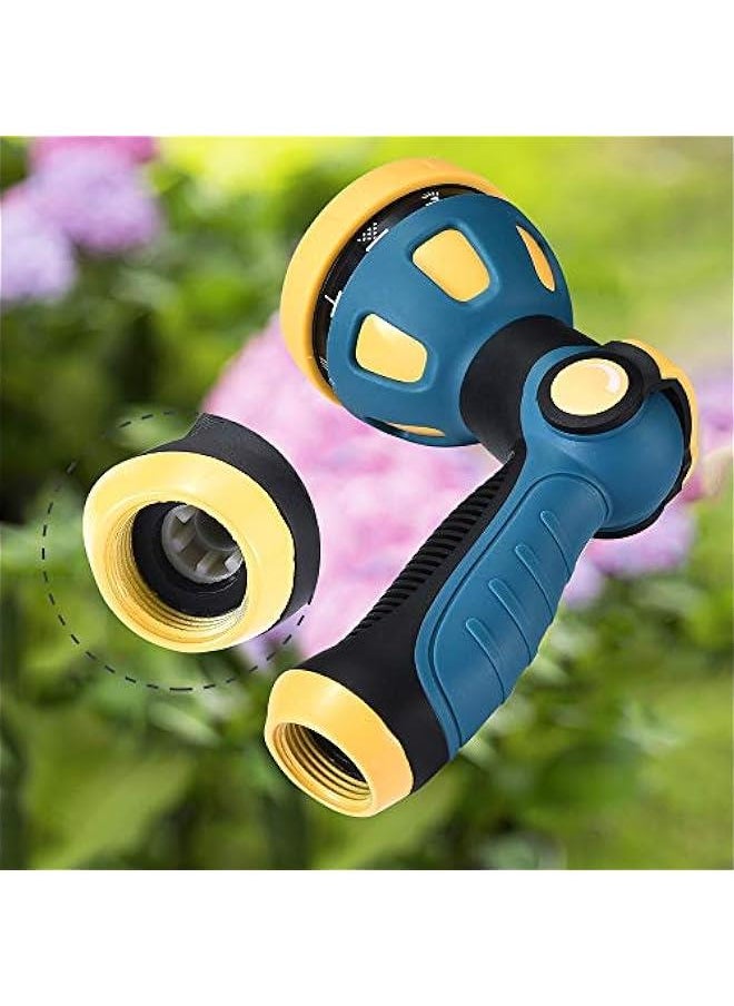 Garden Hose Nozzle - 10 Adjustable Patterns Metal High Pressure Hose Nozzle, Garden Hose Spray Nozzle with Thumb Control Design, Hose Sprayer for Garden & Lawns Watering, Cleaning, Pets & Car Washin