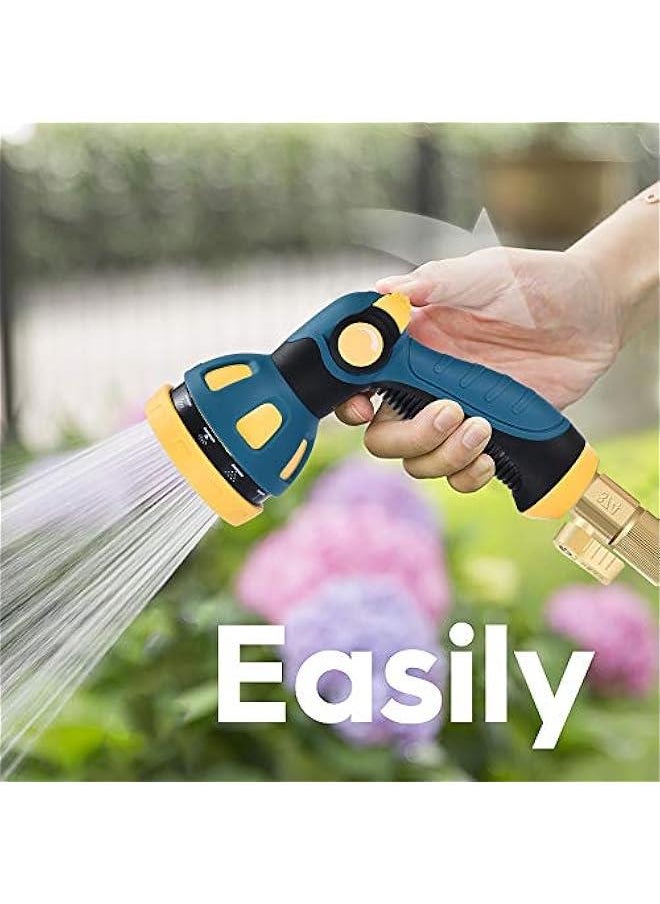 Garden Hose Nozzle - 10 Adjustable Patterns Metal High Pressure Hose Nozzle, Garden Hose Spray Nozzle with Thumb Control Design, Hose Sprayer for Garden & Lawns Watering, Cleaning, Pets & Car Washin