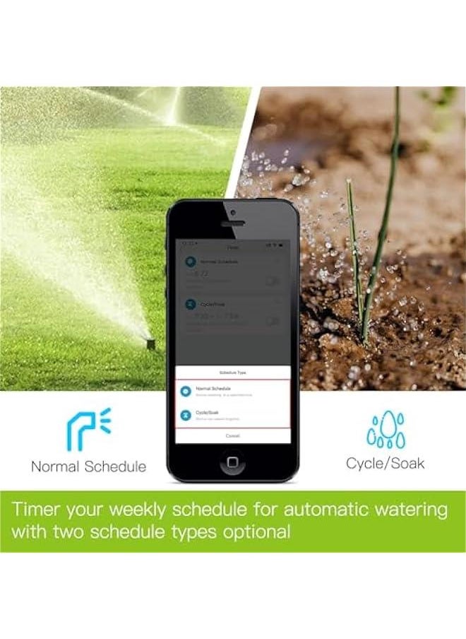 WiFi Hose Timer Sprinkler Timer, Watering Timer for Hose, Faucet Timer for Water Hose Sprinkler, Smart Sprinkler Irrigation Timer, Independent Watering Schedule, Waterproof