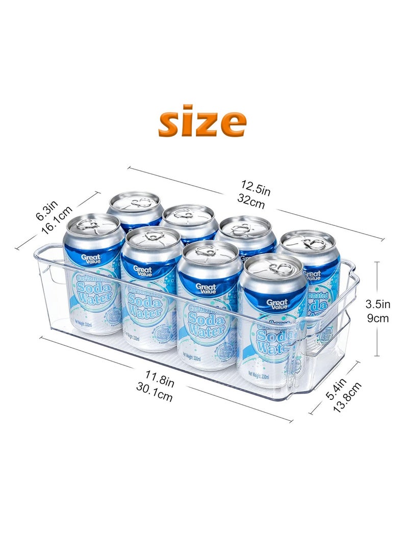 Refrigerator organization Bins 6 pieces made of clear plastic suitable for refrigerator, freezer, kitchen cabinet, pantry organization and general storage BPA free refrigerator organizer 30 cm