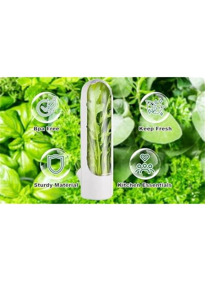 2pcs Herb Saver for Refrigerator, Fresh Herb Keeper, Cilantro Containers for Refrigerator, Herb Saver Pod, Fresh Herb Keeper for Cilantro, Parsley, Asparagus, Keeps Vegetables for 2-3 Weeks