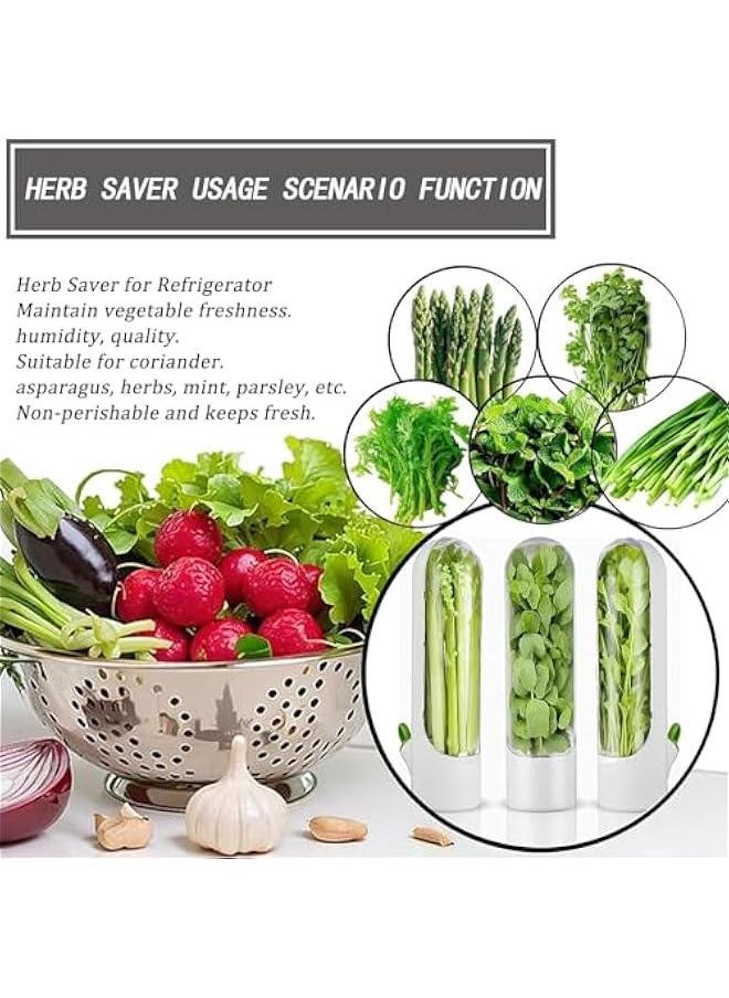 2pcs Herb Saver for Refrigerator, Fresh Herb Keeper, Cilantro Containers for Refrigerator, Herb Saver Pod, Fresh Herb Keeper for Cilantro, Parsley, Asparagus, Keeps Vegetables for 2-3 Weeks