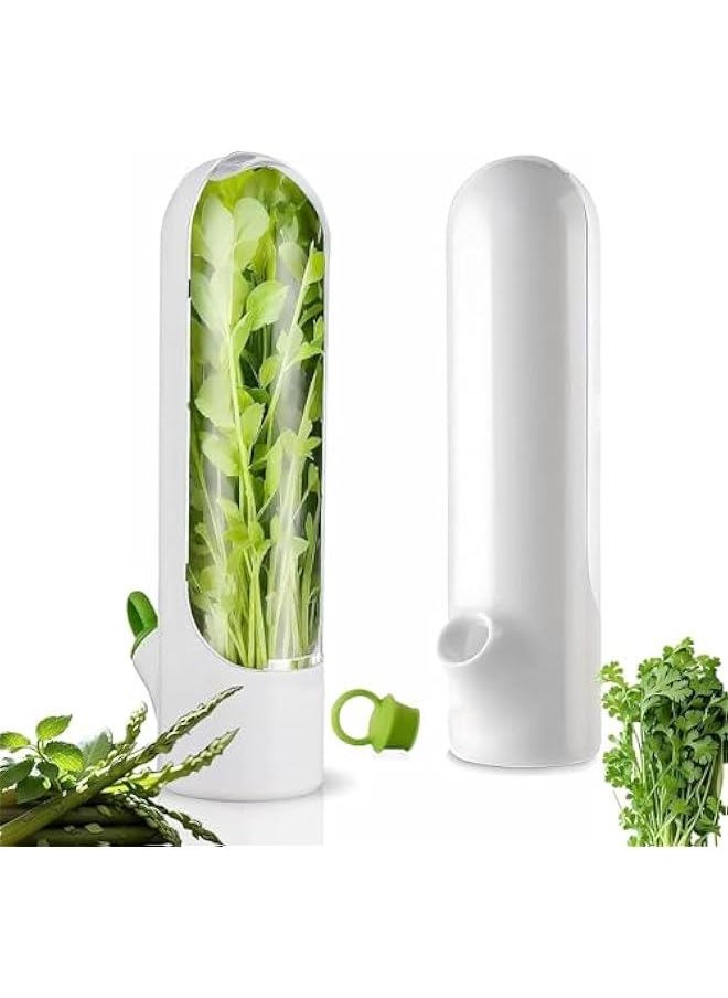 2pcs Herb Saver for Refrigerator, Fresh Herb Keeper, Cilantro Containers for Refrigerator, Herb Saver Pod, Fresh Herb Keeper for Cilantro, Parsley, Asparagus, Keeps Vegetables for 2-3 Weeks