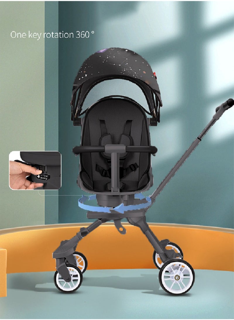 One-button Folding Can Sit And Lie Flat Two-way Stroller