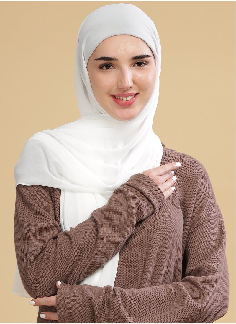 Moja Premium Georgette Hijab - Milk White