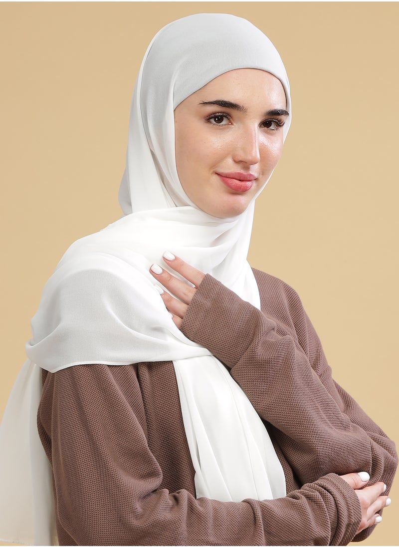 Moja Premium Georgette Hijab - Milk White