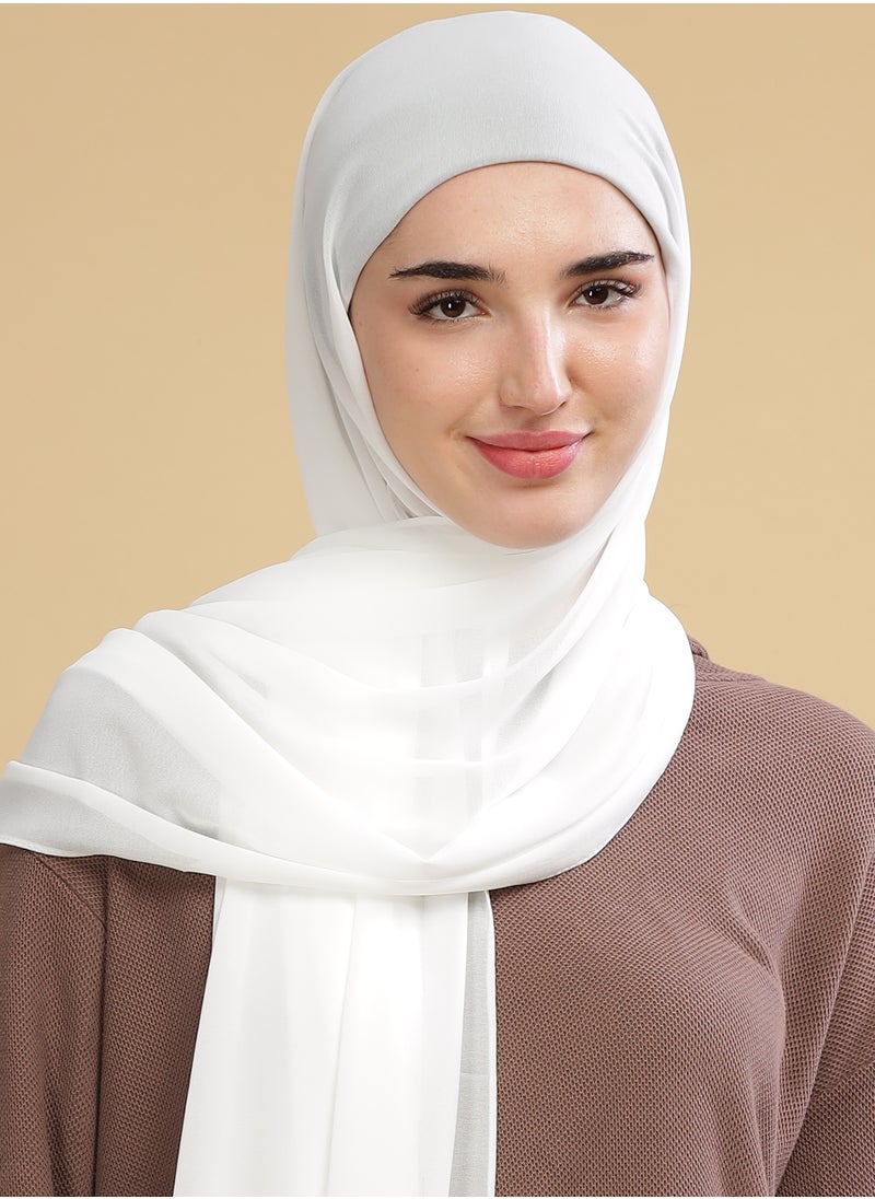 Moja Premium Georgette Hijab - Milk White