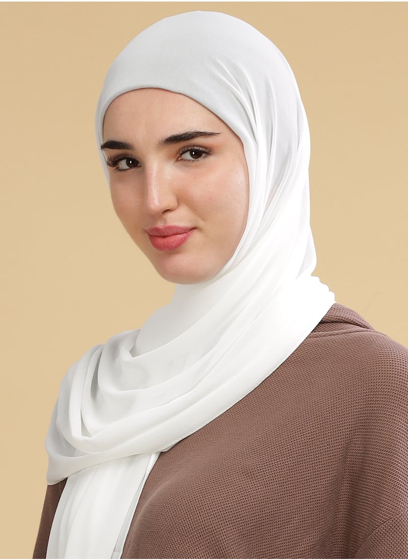 Moja Premium Georgette Hijab - Milk White