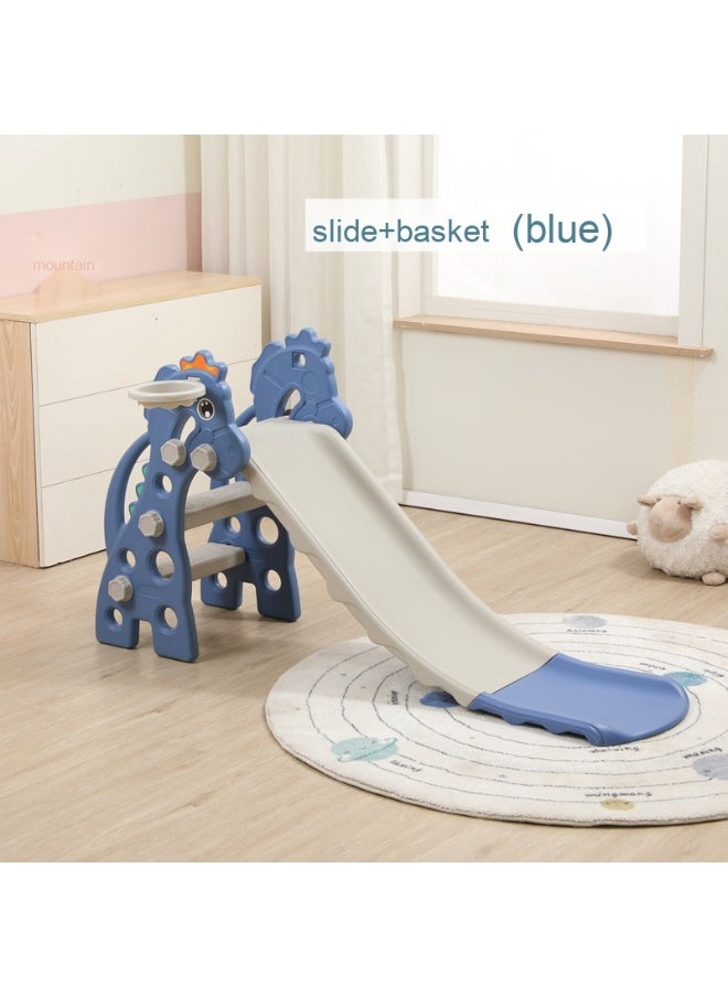 2 In 1 Children's Slide With Basketball Hoop