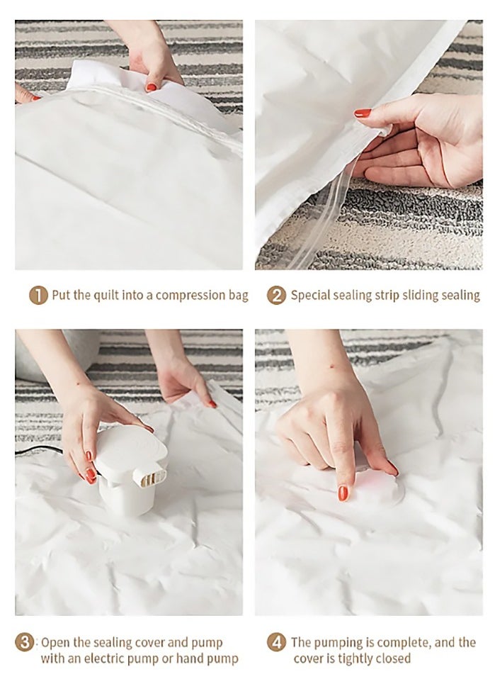 15 Pack Vacuum Storage Bags with Electric Pump, 4 Small Medium Large 2 Jumbo Reusable Compression Airtight Space Saver Vacuum Bags for Clothes Travel Bedding Pillows Comforters Blankets(Random pump style)