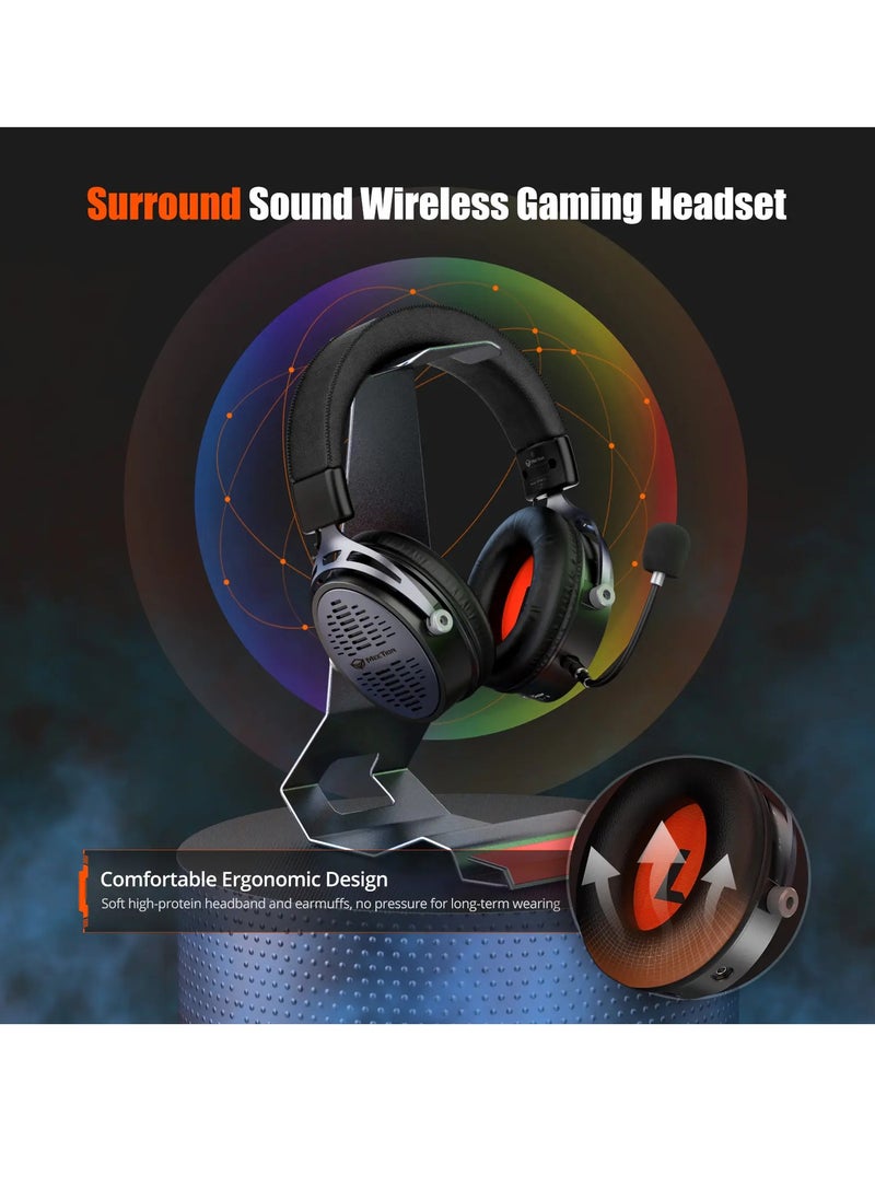 Meetion BTH013 New Design Three Mode Gaming Headset 2.4Ghz Over Ear Headphone wireless noise-cancelling esports gaming headset