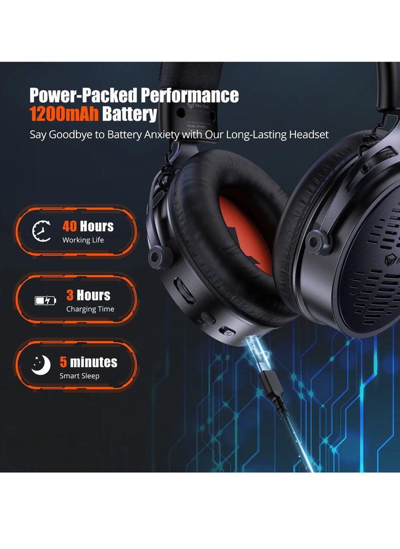 Meetion BTH013 New Design Three Mode Gaming Headset 2.4Ghz Over Ear Headphone wireless noise-cancelling esports gaming headset