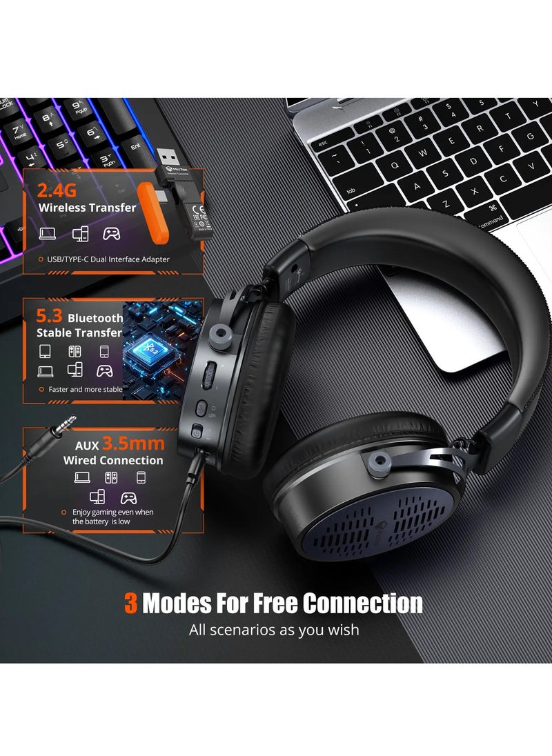 Meetion BTH013 New Design Three Mode Gaming Headset 2.4Ghz Over Ear Headphone wireless noise-cancelling esports gaming headset