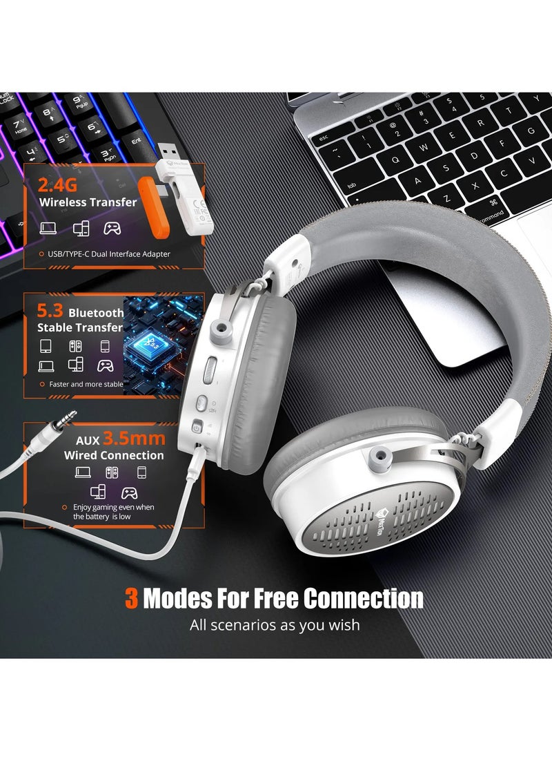 Meetion BTH013 New Design Three Mode Gaming Headset 2.4Ghz Over Ear Headphone wireless noise-cancelling esports gaming headset