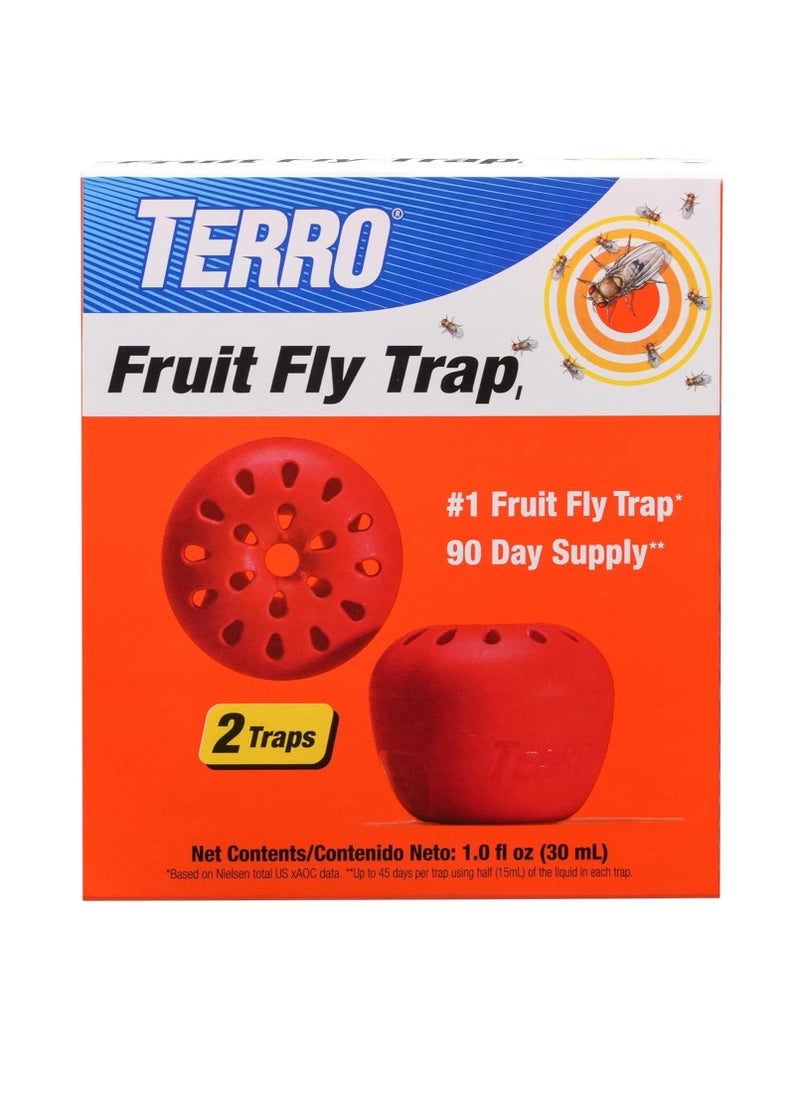 T2502 Ready to Use Indoor Fruit Fly Trap with Built in Window 2 Traps  plus 90 day Lure Supply