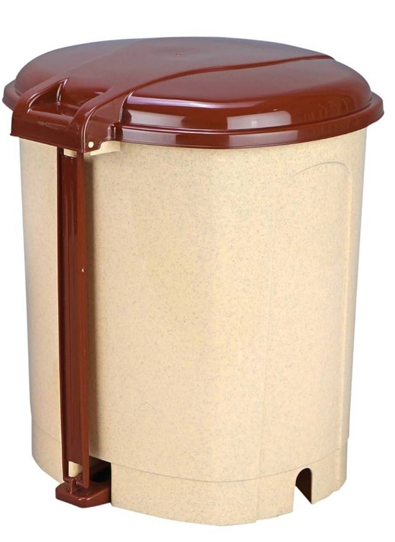 Go Clean Pedal Waste Garbage Bin Trash Can Modern Design Plastic Dustbin - 5L (Beige)