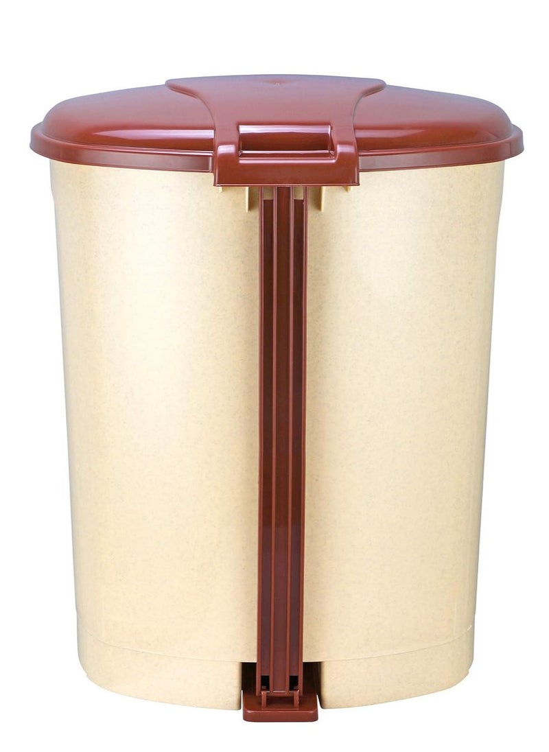 Go Clean Pedal Waste Garbage Bin Trash Can Modern Design Plastic Dustbin - 5L (Beige)