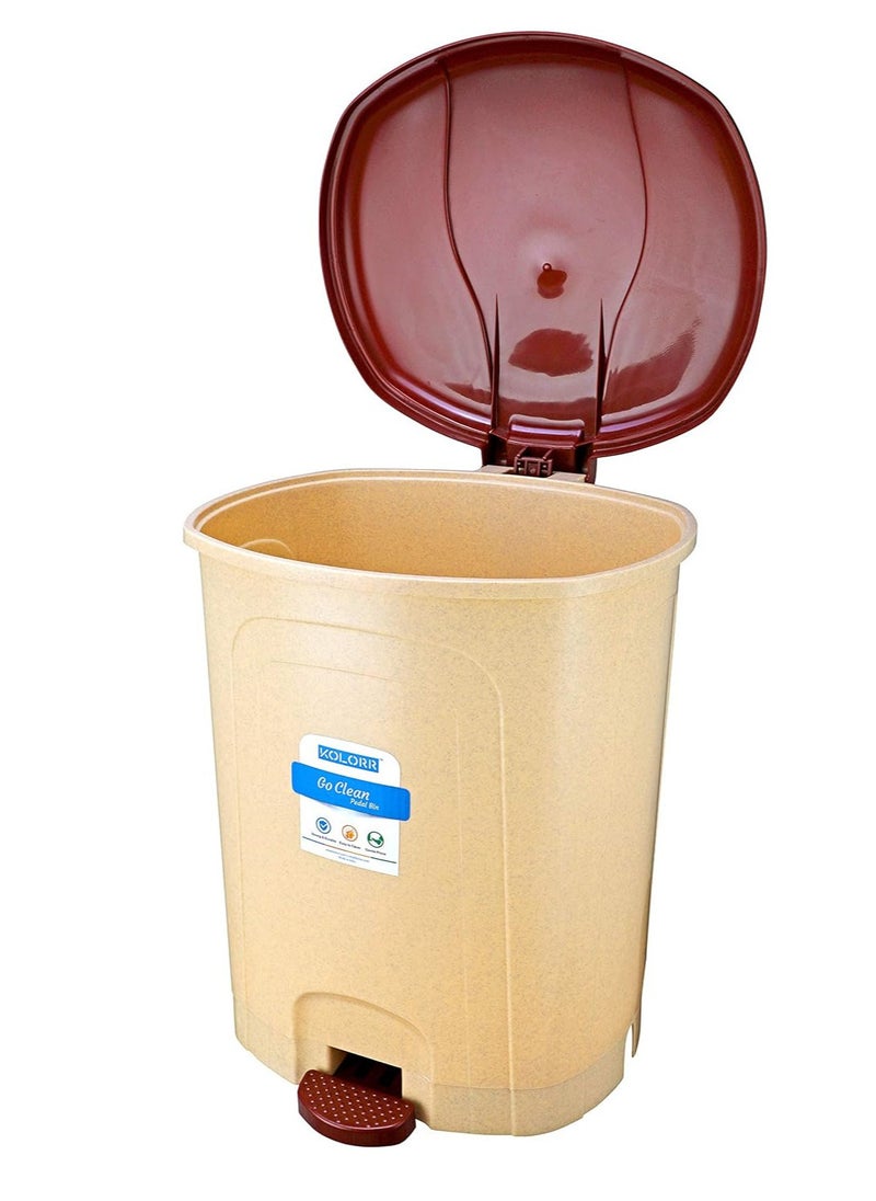 Go Clean Pedal Waste Garbage Bin Trash Can Modern Design Plastic Dustbin - 5L (Beige)