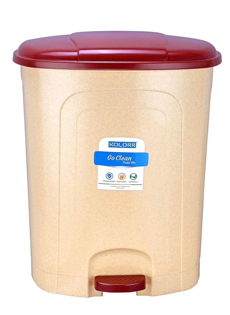 Go Clean Pedal Waste Garbage Bin Trash Can Modern Design Plastic Dustbin - 5L (Beige)