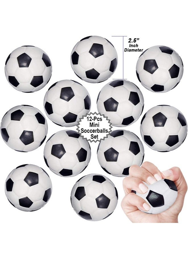 12 Pcs Mini Soccer Balls,Squeezable Stress Soccers,Excellent Anti-Stress Balls for Tension Relief,Relaxation Gadgets,Fidget Toys,Party Favors, Ball Games