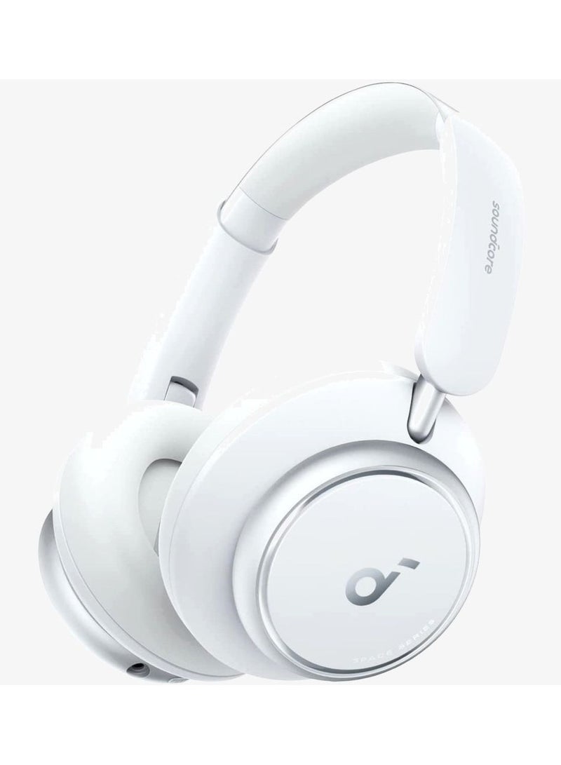 Space Q45 Adaptive Active Noise Cancelling Headphones Reduce Noise by Up to 98% 50H Playtime App Control Wireless Audio Comfortable Fit Clear Calls White