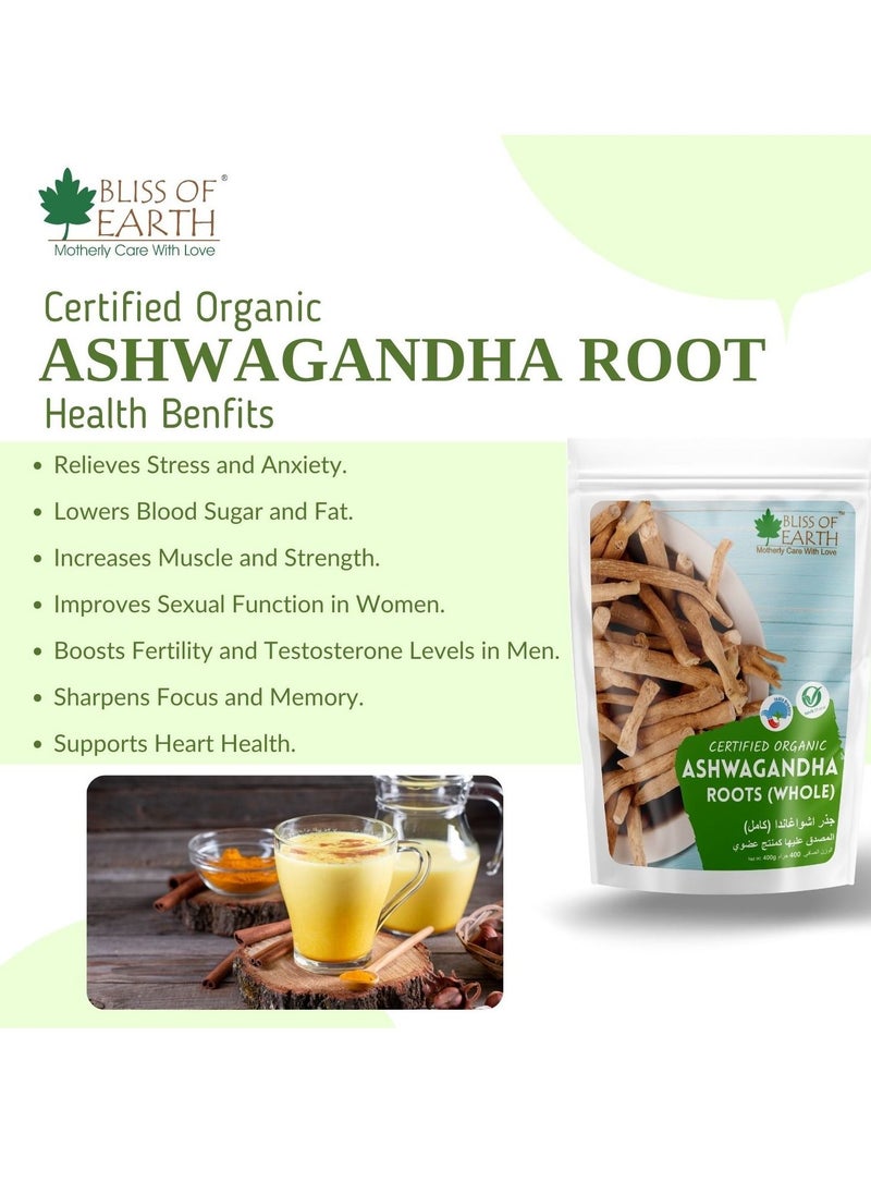 2x100gm Ashwagandha root whole Indian Ginseng Withania Somnifera Helps Relives stress and Boost immunity Premium Edible Grade Root