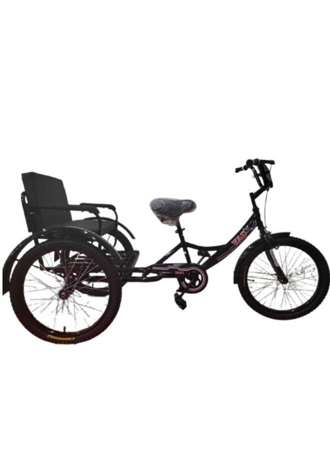 Vaux Back Seat Tricycle - Black, 16 Inches