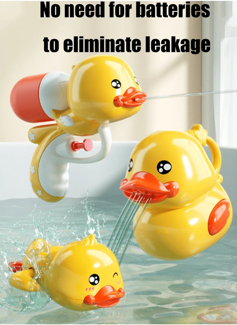 Adorable 8-Piece Little Yellow Duck Bath Toy Set for Kids – Made from Safe, Non-Toxic ABS Material for Smooth and Gentle Skin – Perfect for Splashing and Playing in the Tub or Pool, Encouraging Fun