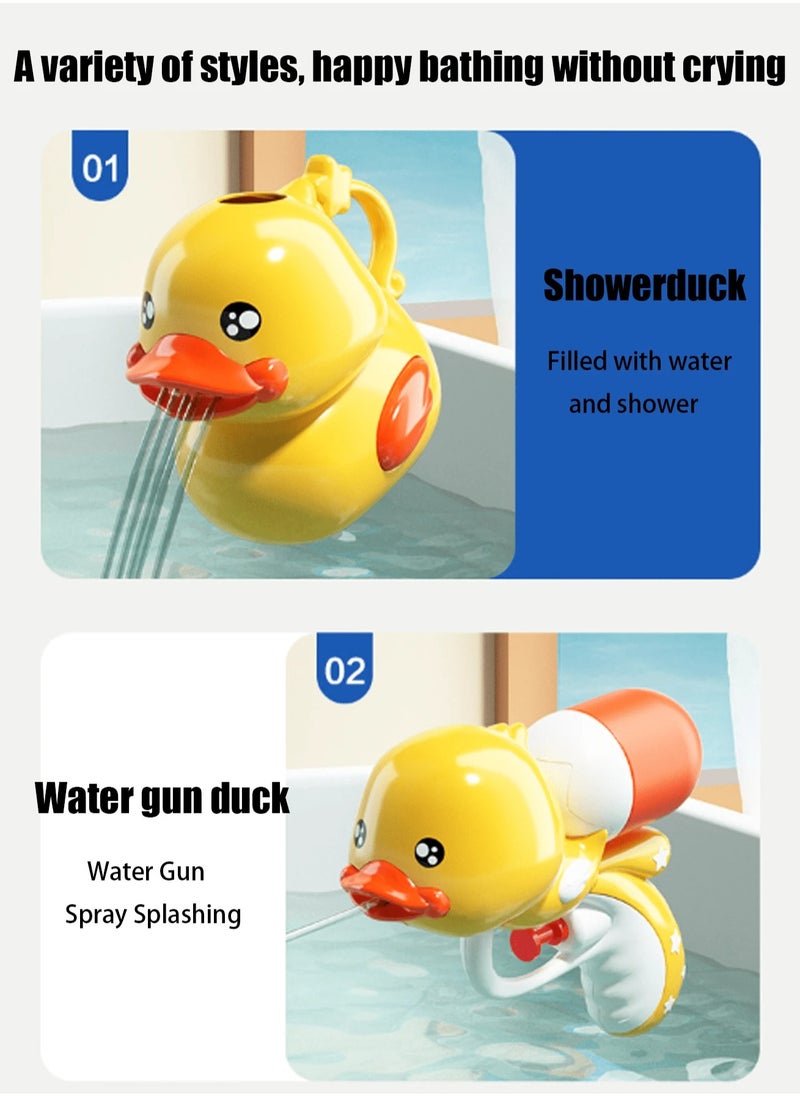 Adorable 8-Piece Little Yellow Duck Bath Toy Set for Kids – Made from Safe, Non-Toxic ABS Material for Smooth and Gentle Skin – Perfect for Splashing and Playing in the Tub or Pool, Encouraging Fun