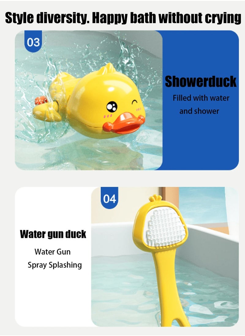 Adorable 8-Piece Little Yellow Duck Bath Toy Set for Kids – Made from Safe, Non-Toxic ABS Material for Smooth and Gentle Skin – Perfect for Splashing and Playing in the Tub or Pool, Encouraging Fun