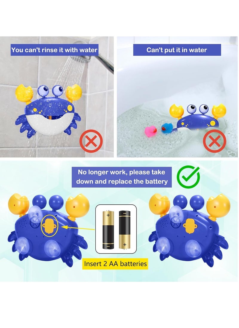 Crab Bubble Machine Bath Toy, Automatic Bubble Maker Baby Bath Toys, Blow Bubbles and Plays Children’s Songs, Birthday Gift for Kids Blue