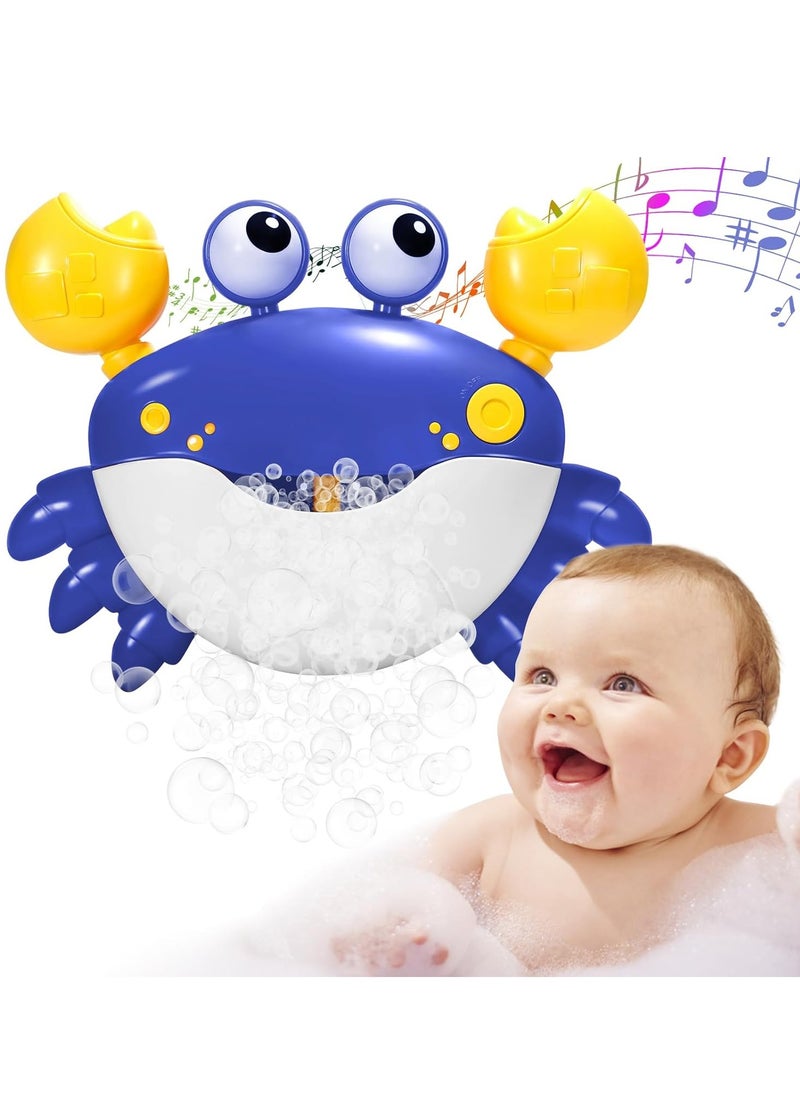 Crab Bubble Machine Bath Toy, Automatic Bubble Maker Baby Bath Toys, Blow Bubbles and Plays Children’s Songs, Birthday Gift for Kids Blue