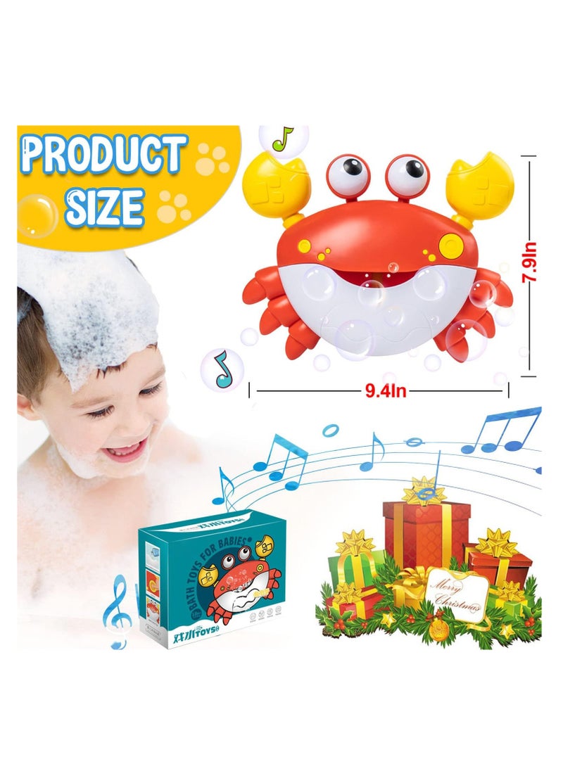 Crab Bubble Machine Bath Toy, Automatic Bubble Maker Baby Bath Toys, Blow Bubbles and Plays Children’s Songs, Birthday Gift for Kids Red