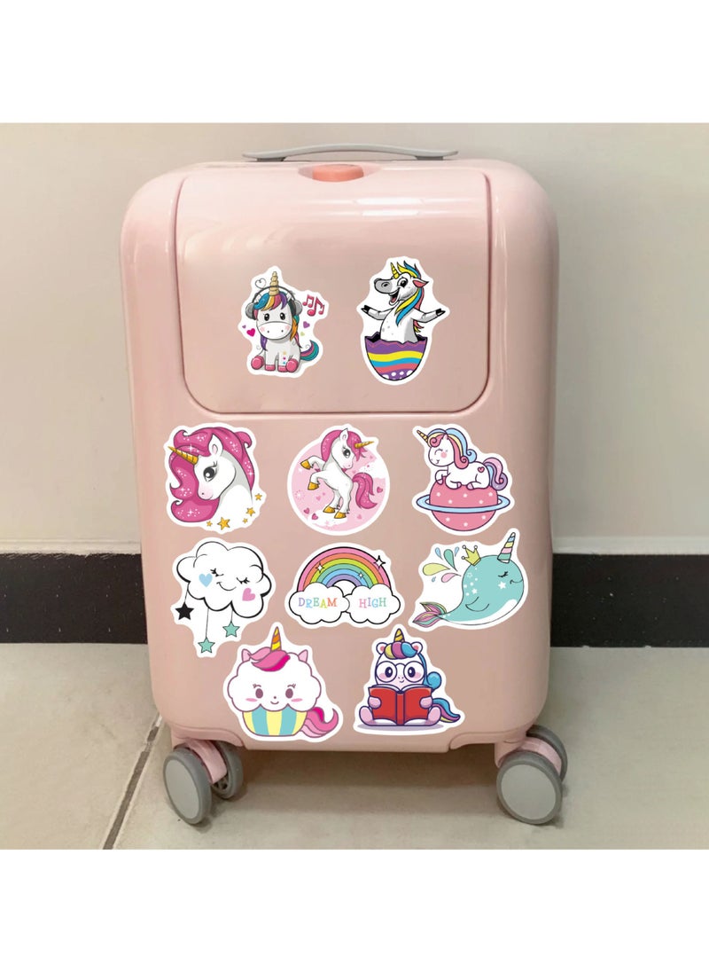 100 PCS Cute Unicorn Stickers Pack Waterproof Vinyl Unicorn Stickers for Water Bottles Notebooks Laptops Phone Pad Colorful Girly Decals for Girls Teens Adults