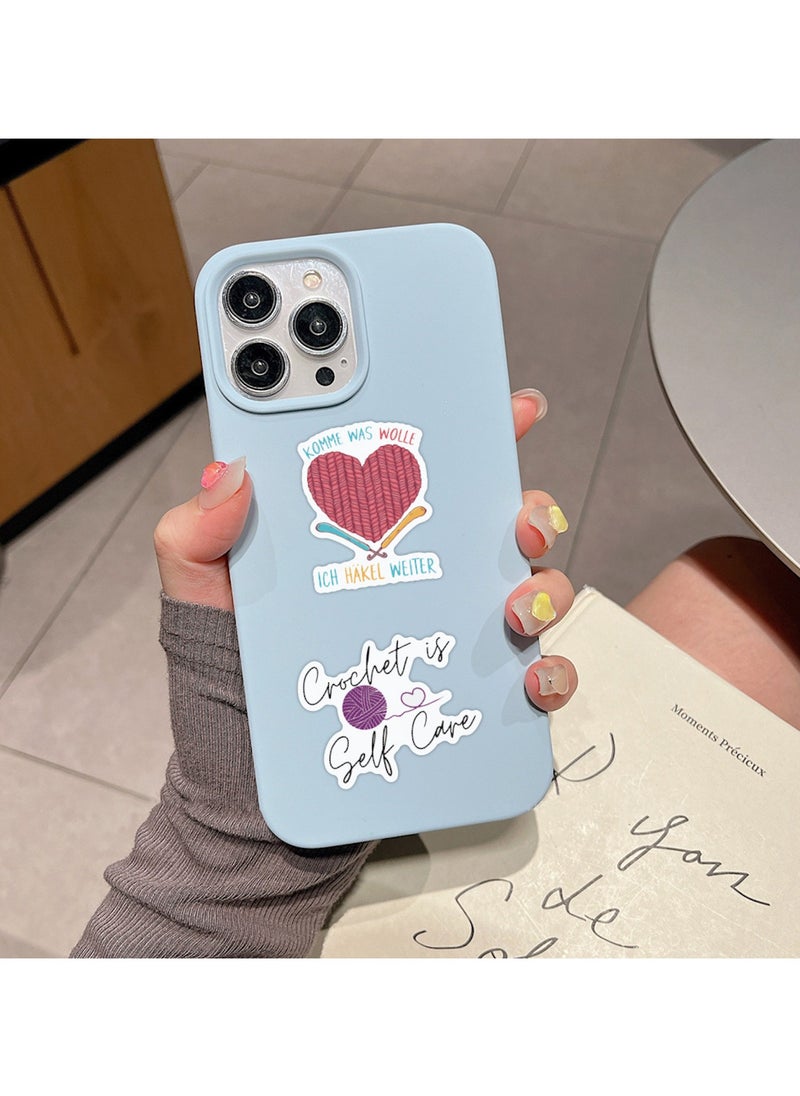 100 Pcs Cartoon Crochet Stickers Cute Stickers for Girls Women Personalized Vinyl Stickers for Water Bottles Scrapbook Laptop Stickers