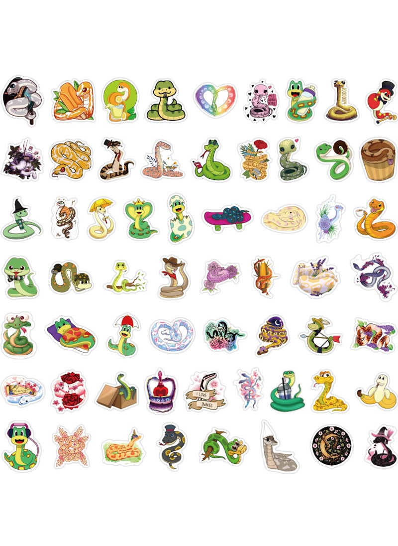 120pcs Snake Stickers for Kids Water Bottles Cute Cartoon Reptile Vinyl Stickers Decals for Laptop Scrapbook Cars Luggage Bike Motorcycle Guitar Bumper Party Favor