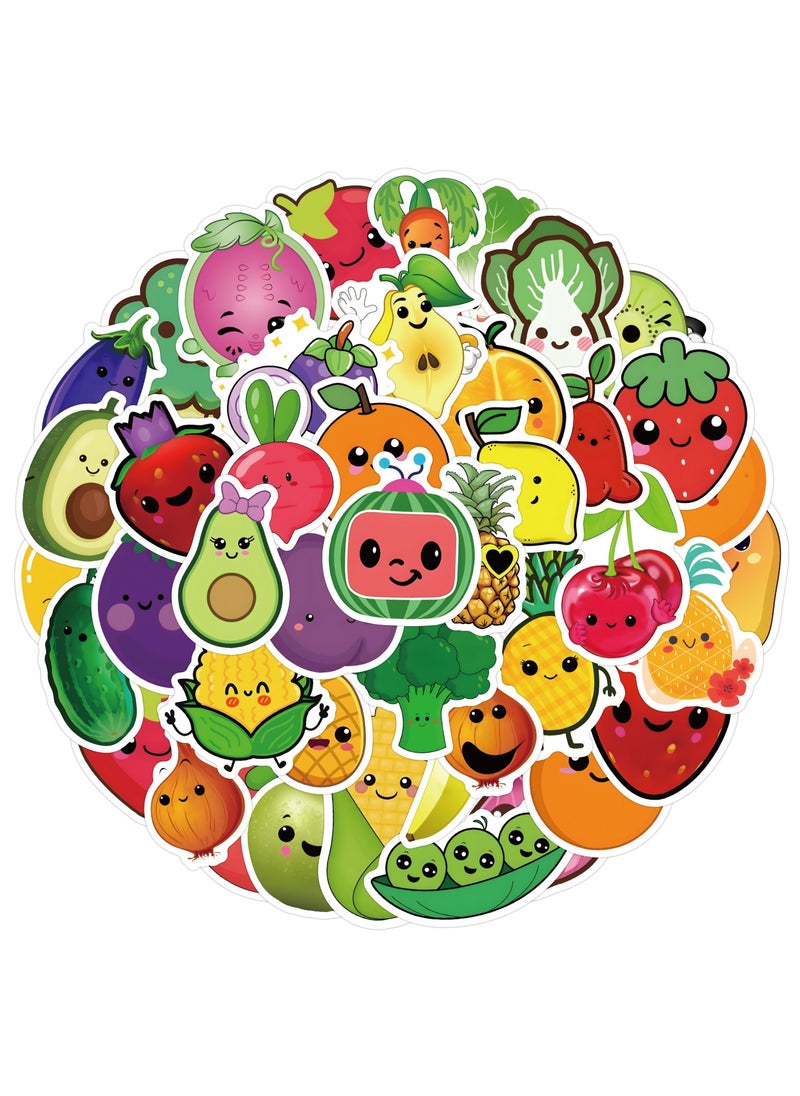 Fruit and Vegetable Stickers for Kids 120Pcs Vegetables Waterproof Vinyl Decals for Water Bottles Laptop Refrigerator Luggage Computer Mobile Phone Skateboard Decor  for Boys Kids Teen