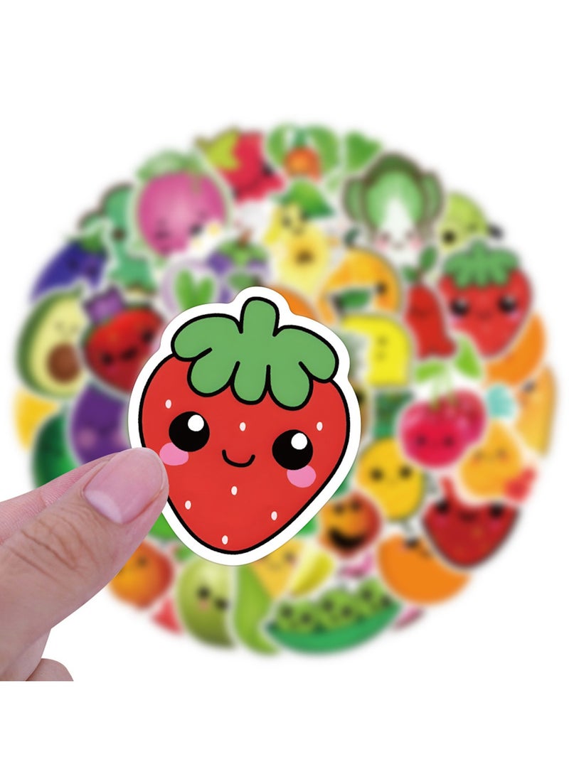 Fruit and Vegetable Stickers for Kids 120Pcs Vegetables Waterproof Vinyl Decals for Water Bottles Laptop Refrigerator Luggage Computer Mobile Phone Skateboard Decor  for Boys Kids Teen