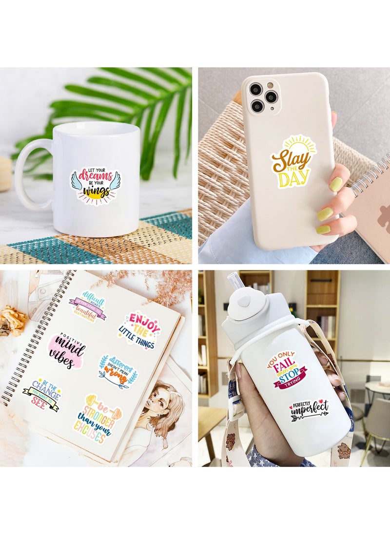 100pcs Inspirational Stickers for Water Bottle Motivational Stickers for Adults Women Teens Trendy Vinyl Waterproof Positive Inspiring Sticker for Laptop Computer Scrapbooking Word Quote Decal