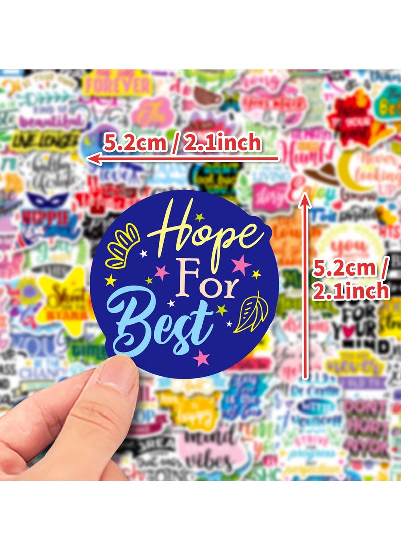 100pcs Inspirational Stickers for Water Bottle Motivational Stickers for Adults Women Teens Trendy Vinyl Waterproof Positive Inspiring Sticker for Laptop Computer Scrapbooking Word Quote Decal