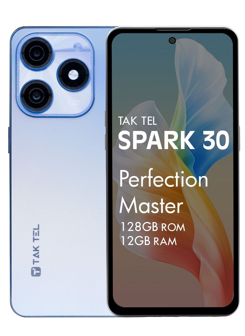 Taktel Spark 30 Pro Android Smartphone - 128GB Storage, 6GB RAM + 6GB Virtual RAM, 16MP Camera, 6.6