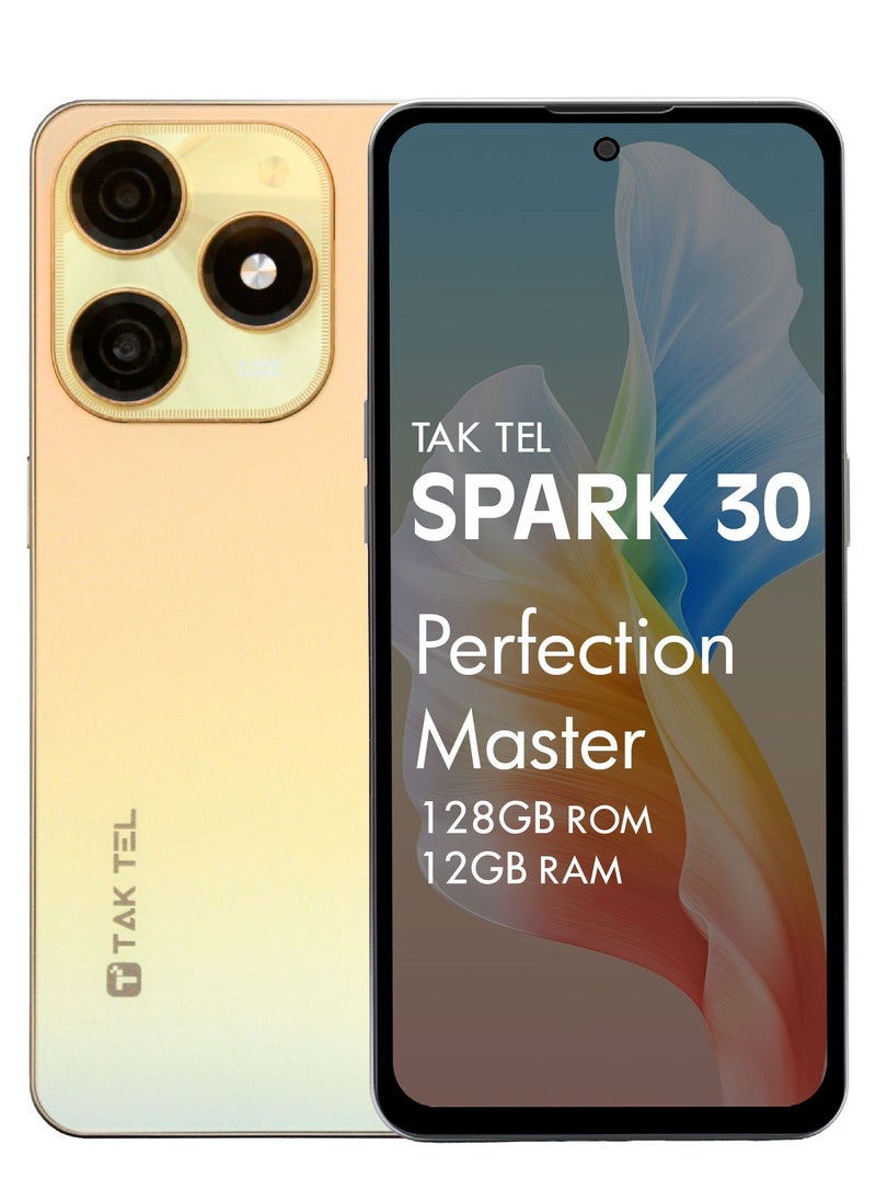 Taktel Spark 30 Pro Android Smartphone - 128GB Storage, 6GB RAM + 6GB Virtual RAM, 16MP Camera, 6.6