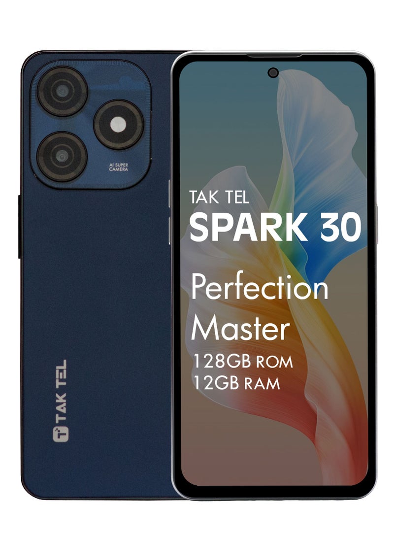 Taktel Spark 30 Pro Android Smartphone - 128GB Storage, 6GB RAM + 6GB Virtual RAM, 16MP Camera, 6.6