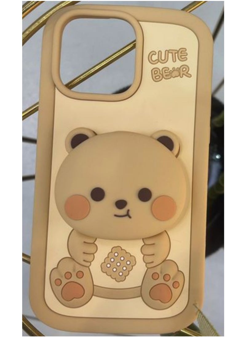 silicone Case for iphone 16  - Light Brown