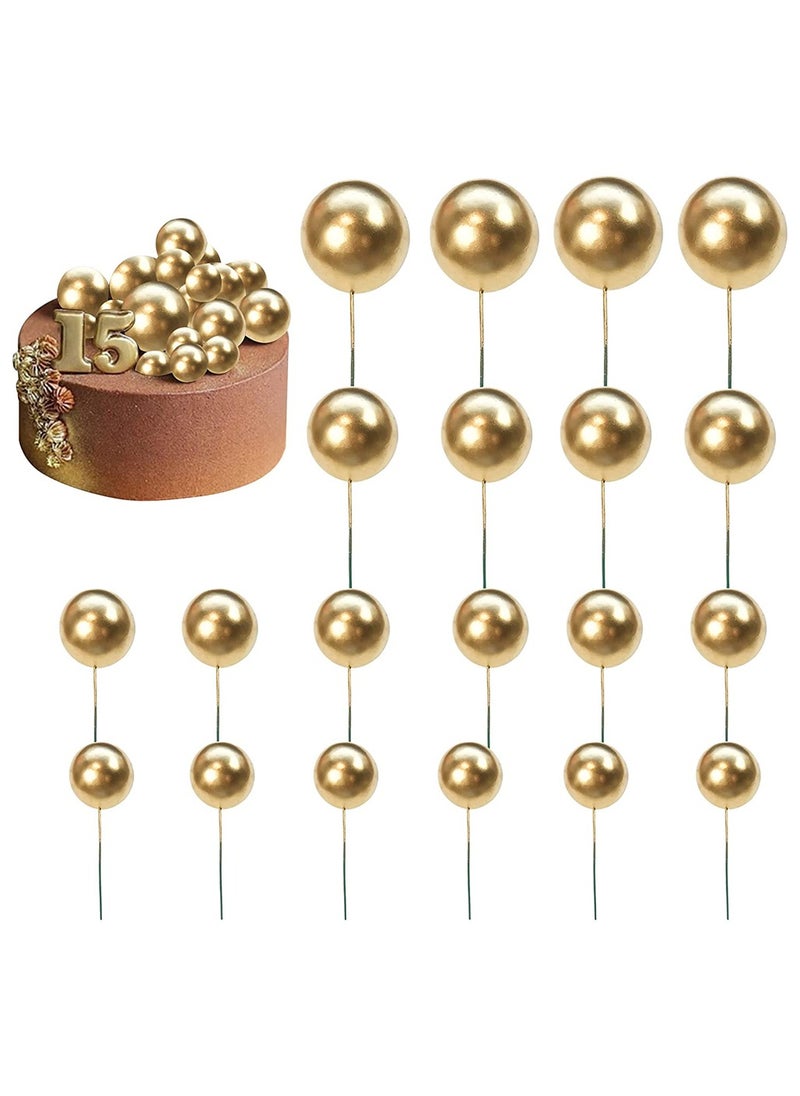 40 PCS Golden Mini Balloons Cake Topper - Foam Cupcake Picks for Wedding, Anniversary,  u0026 Birthday Party Decoration