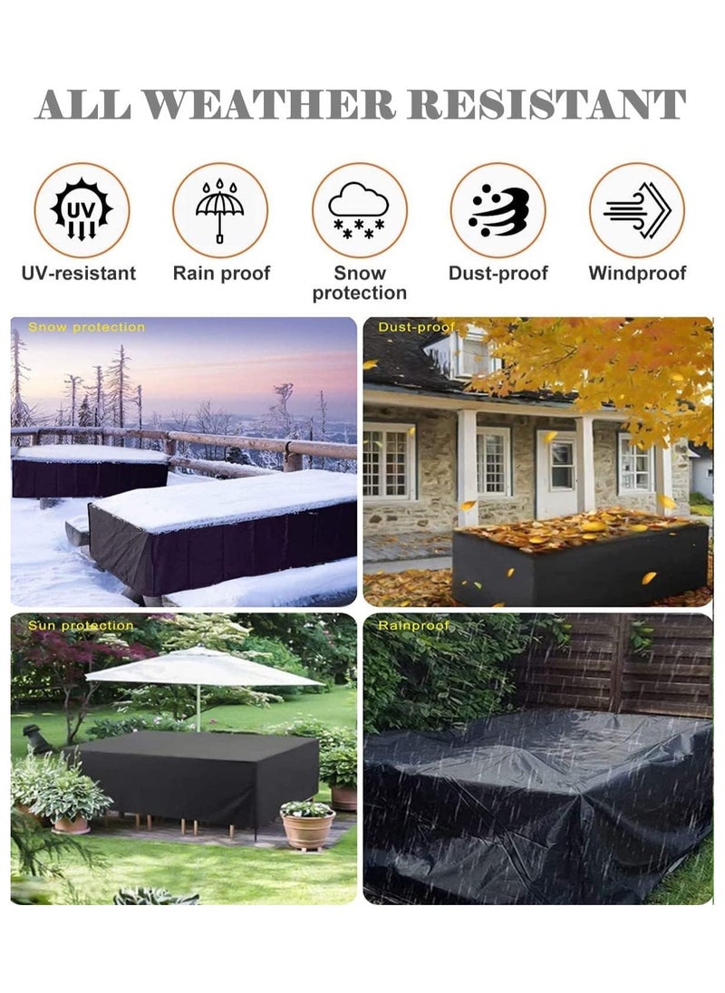 TOPIFY Waterproof Garden Patio Furniture Cover Set, (250x200x80) Upgraded 210D Heavy Duty Oxford Fabric UV Resistant for Rectangle Table Chair Sofa