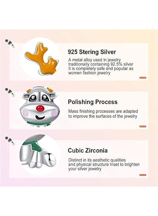 Christmas Charm for Woman-925 Sterling Silver Dangle Pendant Bead,Jewelry Beads Gifts for Women Bracelet&Necklace