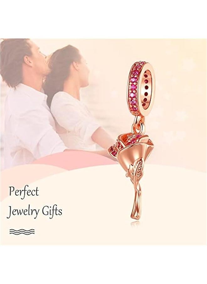 925 Sterling Silver Charms fit Bracelets Necklaces Aniaml Sports Flower Carton Beads with 5A Cubic Zirconia Christmas Valentine Mother's Day Giftfor Women